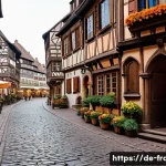 스트라스부르 유네스코 문화유산 - A picturesque street scene in Strasbourg&rsquo;s historic district featuring colorful half-timbered houses...
