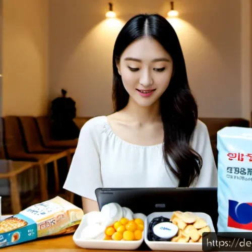 프랑스에서 한국 제품 구매 방법 - Photorealistic lifestyle scene in a bright Paris apartment, a German-speaking traveler browsing Kore...